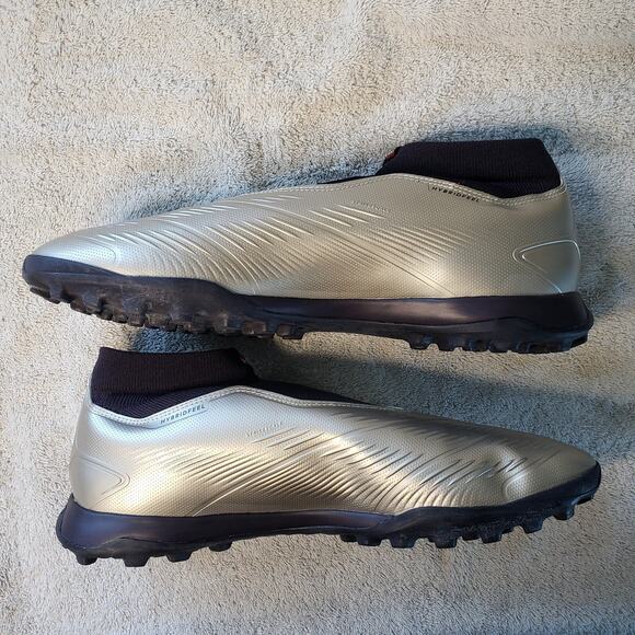 Adidas Predator League LL TF Mens 12 Silver Soccer Cleats Sportswear Futuristic - Picture 3 of 8